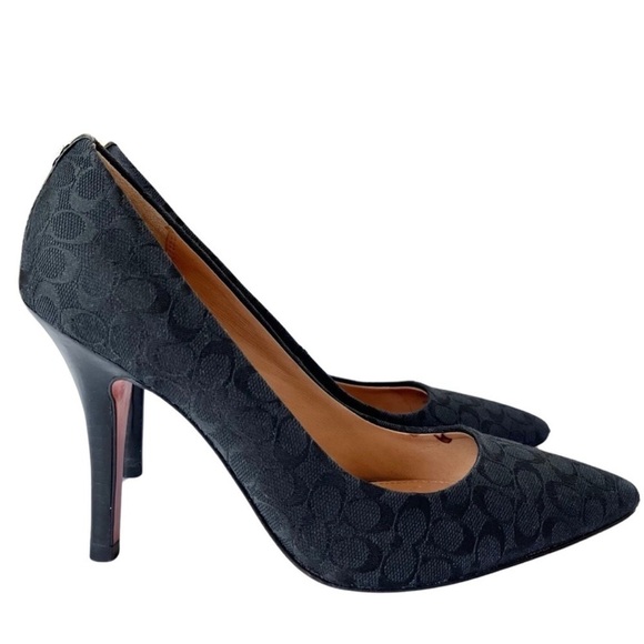 COACH ELLIN Signature Mono Pumps
Size 6 Black Formal Office Classic Designer - Picture 14 of 17